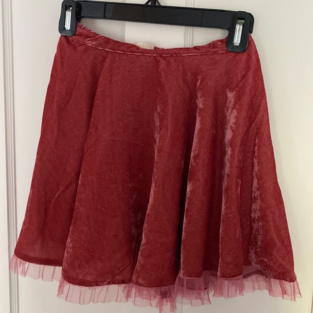 Cute velvet pink skirt from Mini Boden